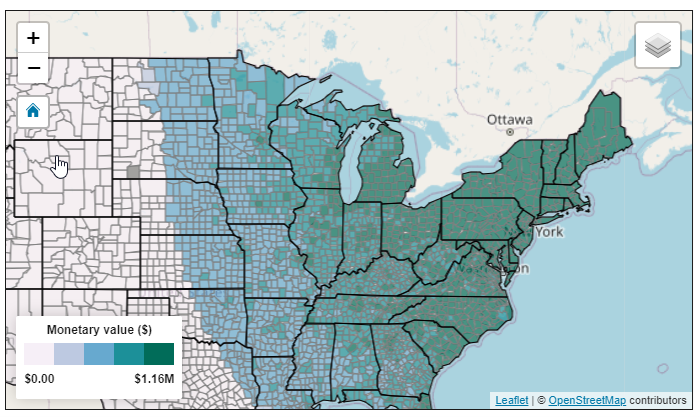 Health benefits map